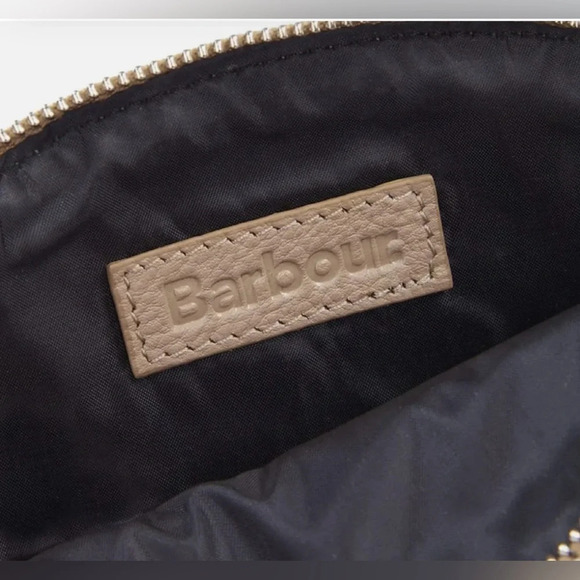 BARBOUR Women’s 2 piece TARTAN Makeup Bags TEMPEST TRENCH TARTAN Blue Tan - Picture 5 of 16